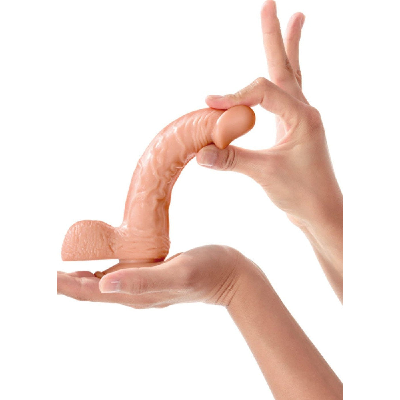 Gode réaliste veiné avec testicules et ventouse 18cm - CC5141131194