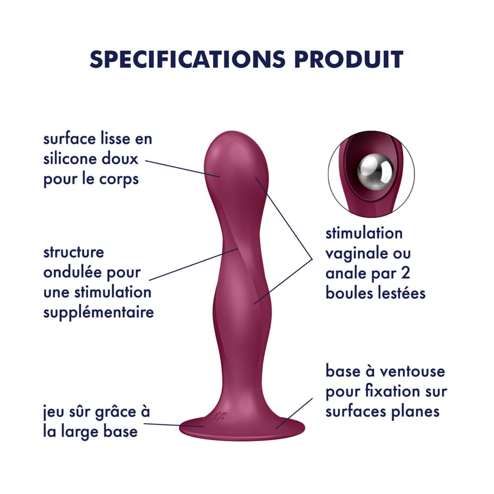 Gode ventouse silicone rouge Double Ball-R Satisfyer - CC597842