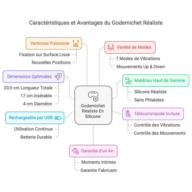 Godemichet Réaliste En Silicone Avec Télécommande