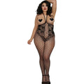 Grande Taille Combinaison Body Dentelle Résille
