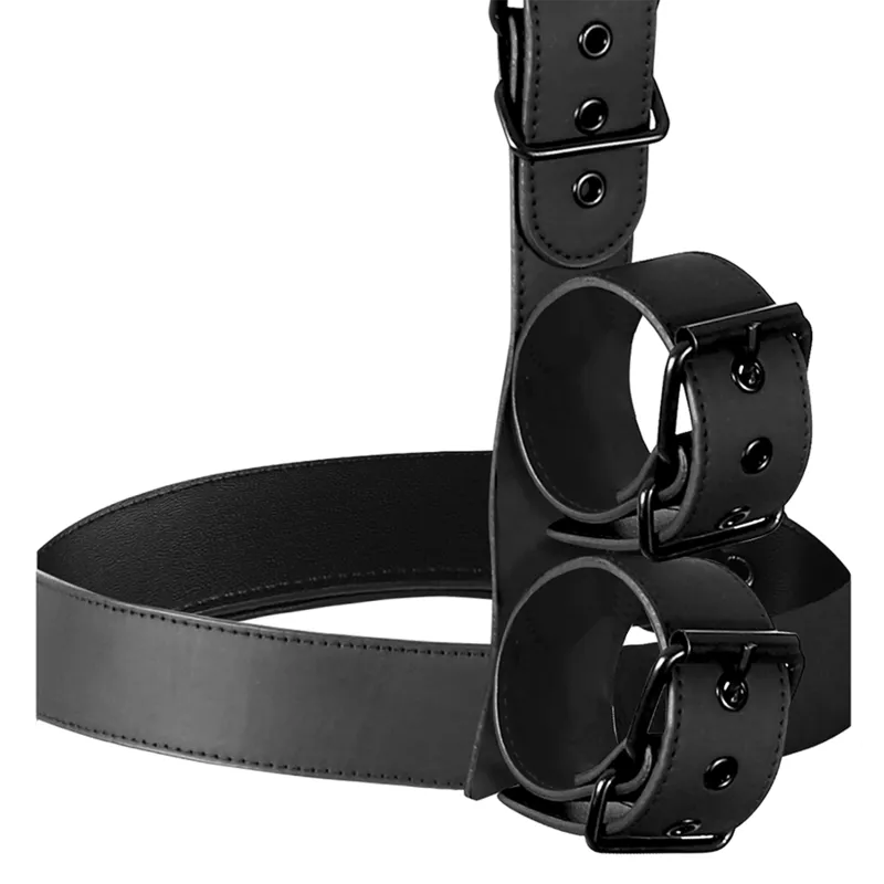 Harnais Bdsm Cuir Végétalien Ajustable Sans Nickel