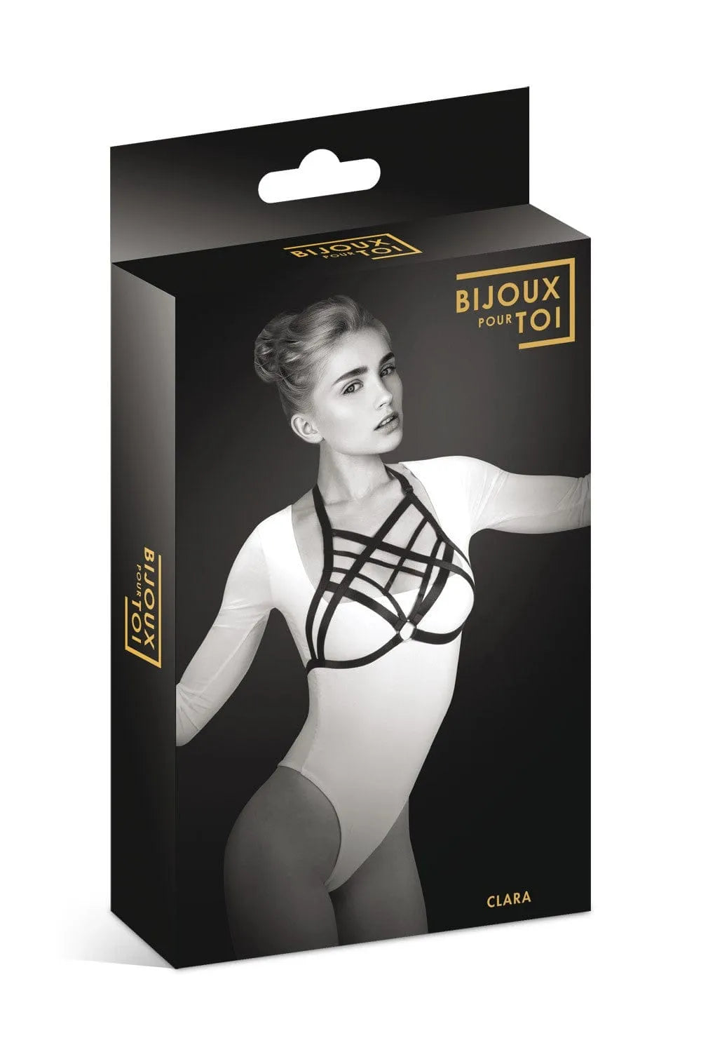 Harnais Bustier Noir Clara Ajustable En Polyester