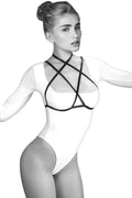 Harnais De Corps Extensible Noir Lola Avec Ornements