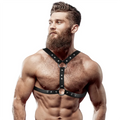 Harnais Poitrine Cuir Vegan Ajustable Élégant Homme