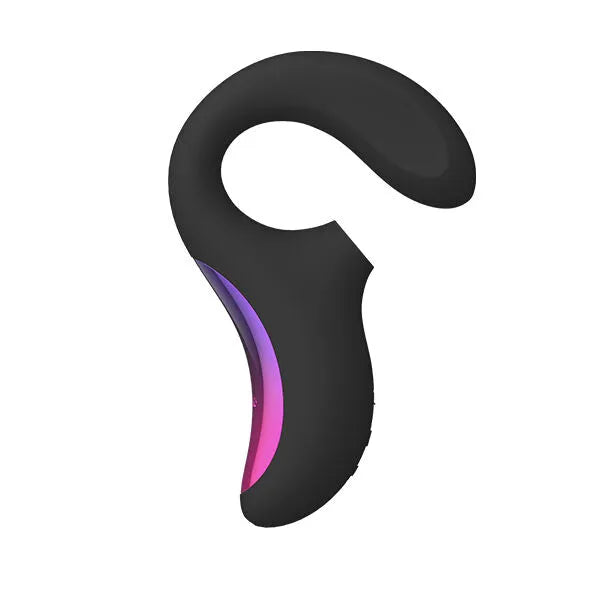 Lelo - Masseur de stimulation double aspiration Enigma noir silicone médical grade, design moderne, ergonomique, multifonctionnel, stimulation clitoridienne et G-spot