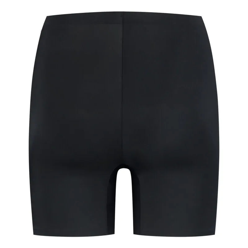 Short invisible noir Bye Bra, mi-taille, longueur cuisse, microfibre élastique, confort et contrôle léger.