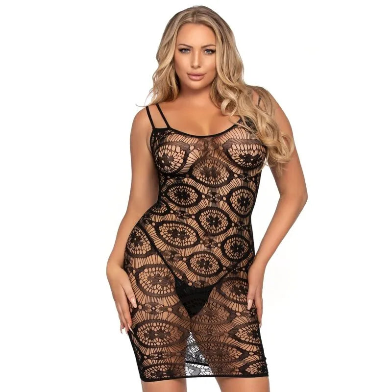 Mini-robe crochet Daisy élégante féminine luxe Leg Avenue taille unique