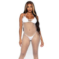 LEG AVENUE - ROBE MAXI EN FILET TORSADÉ BLANC