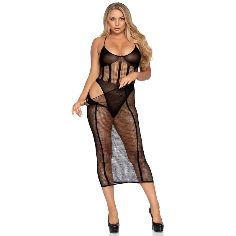 Leg Avenue ensemble body résille opaque jupe sexy féminine taille unique luxe