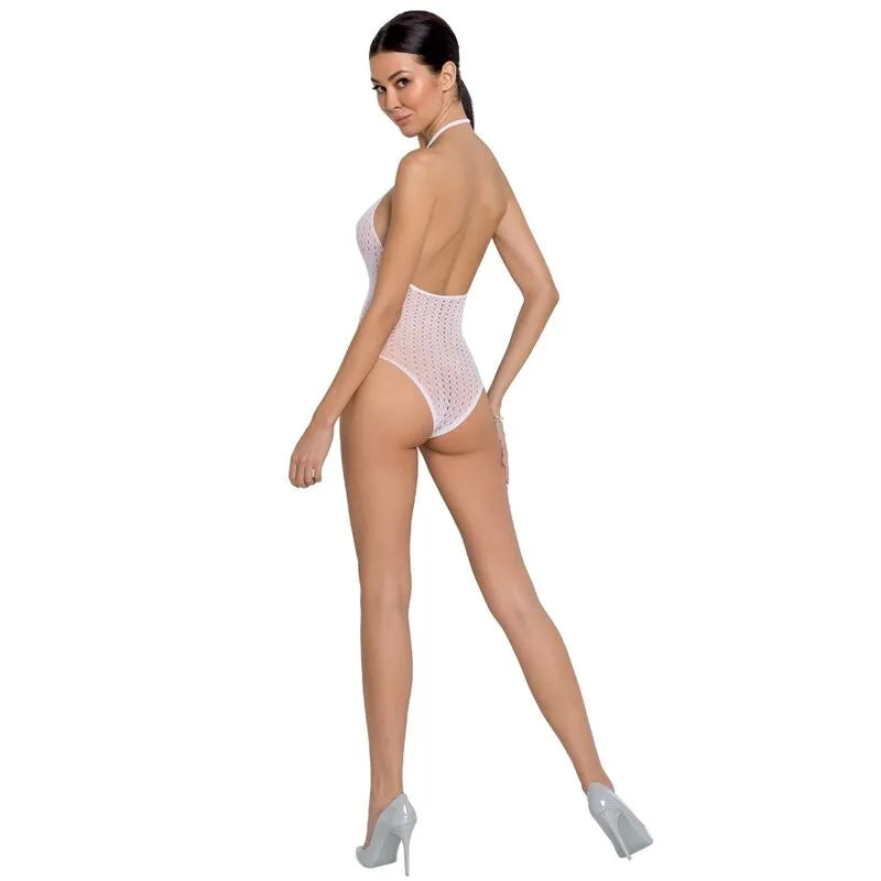 PASSION - FEMME BS088 BODYSTOCKING BLANC