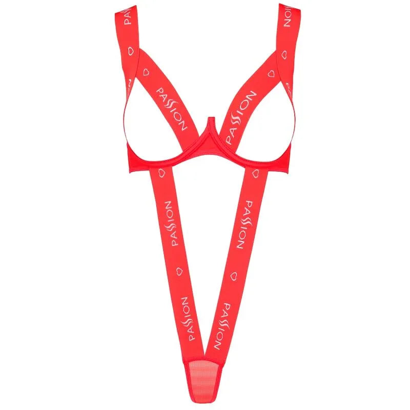 Passion Kyoka Teddy rouge sexy lingerie élastique seins nus S/M Europe