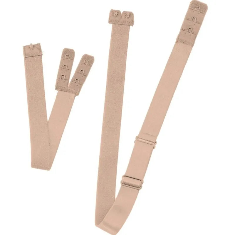 Bretelles dos nu beige Bye Bra, adaptateurs soutien-gorge 2 agrafes, croisement dos, fermeture avant, confort discret.