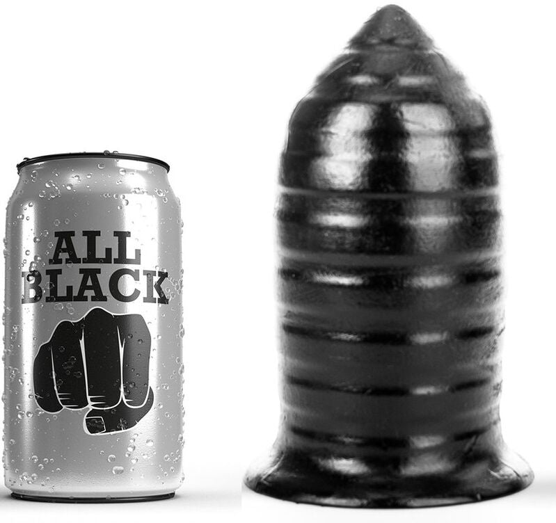 Buttplug Anal Nervuré All Black Hypoallergénique