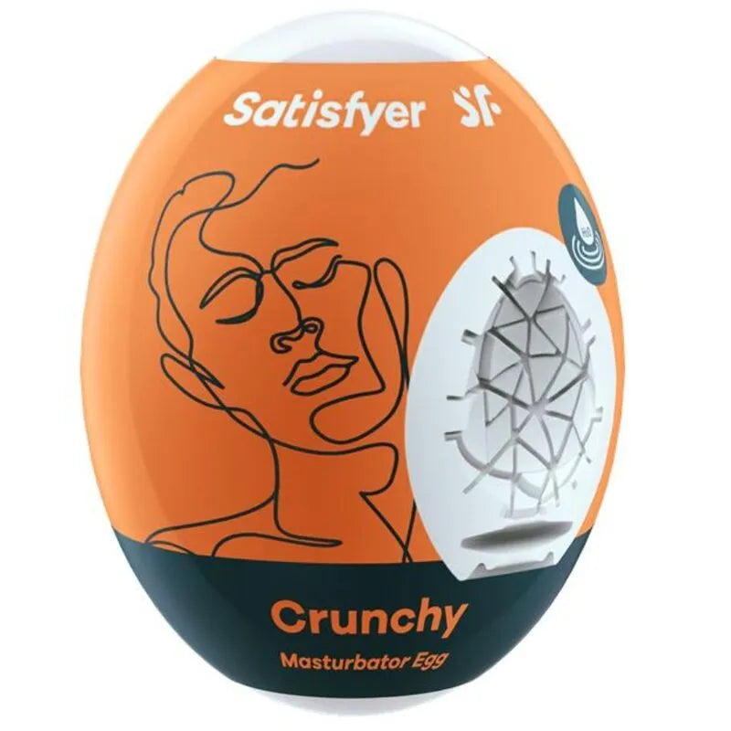Satisfyer EGGCITED - Œuf masturbateur croquant innovation hydro-active silicone flexible plaisir intensifié stimulation masculine sextoy design moderne couleur orange vif