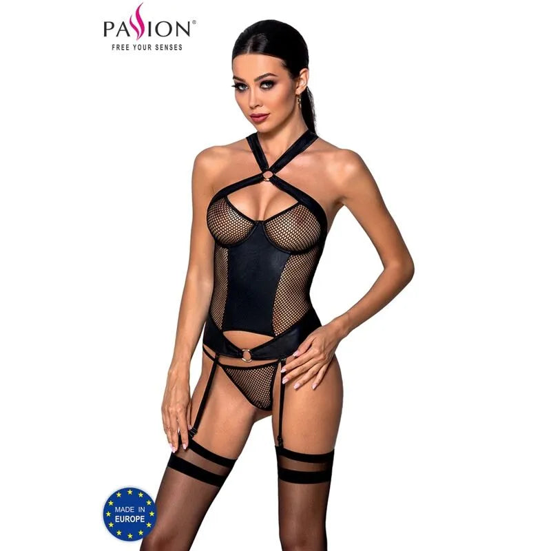 corset passion amanda cuir écologique femme moderne dynamique séduisant taille L/XL