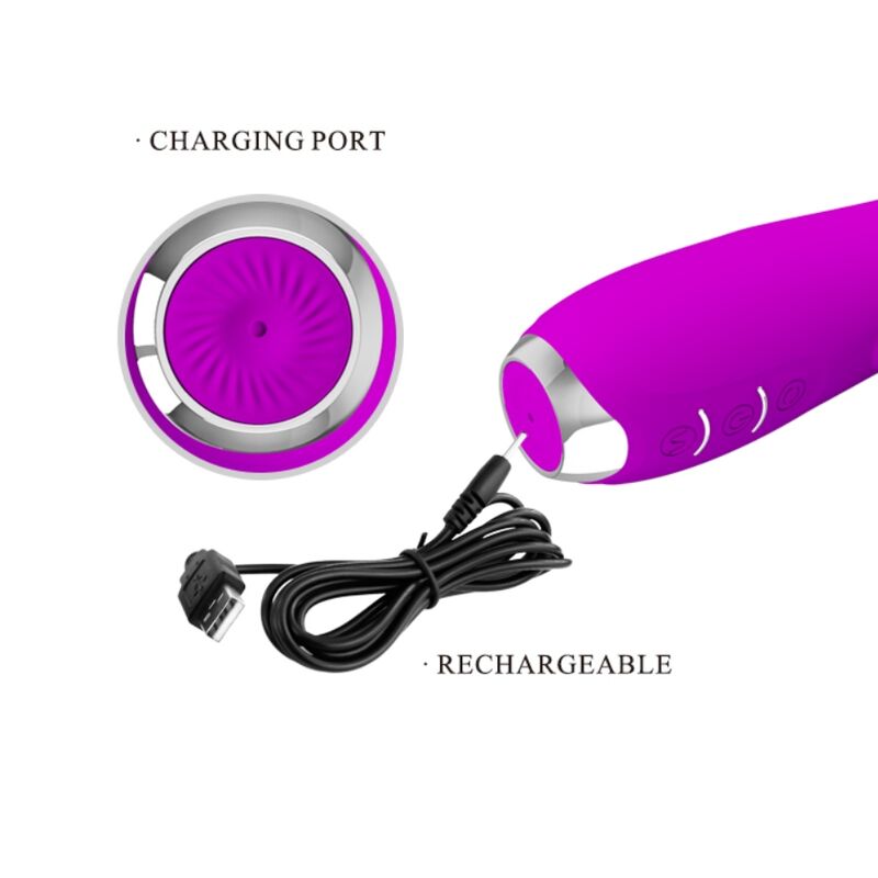 Vibromasseur Lapin Rotatif Violet Silicone