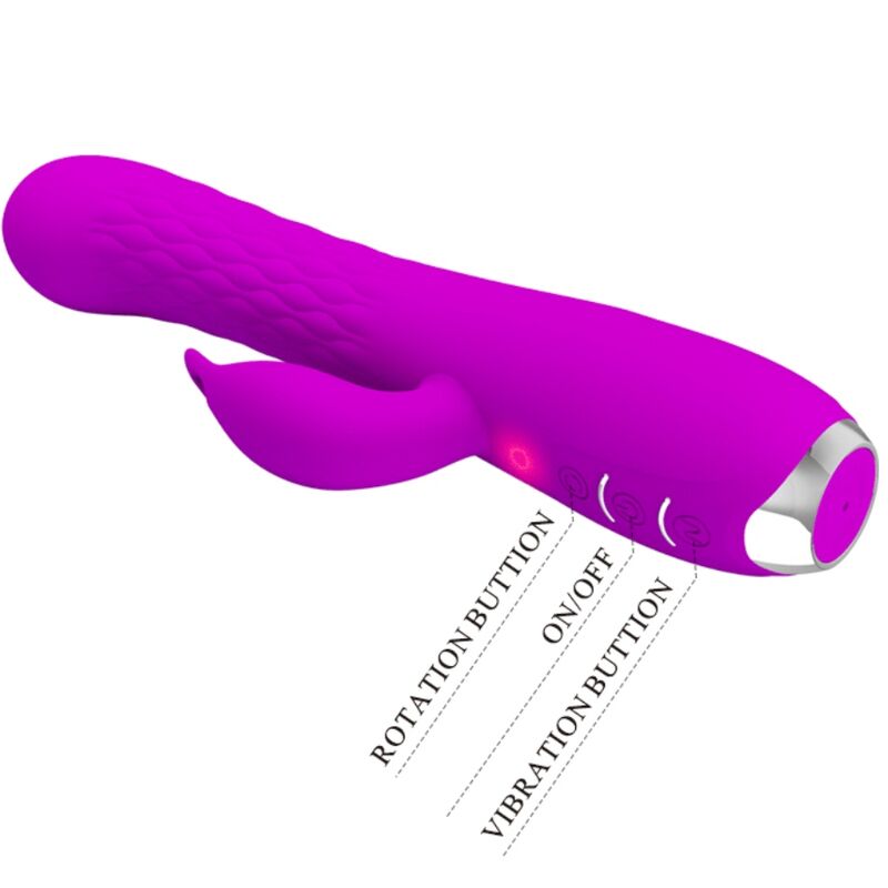 Vibromasseur Lapin Rotatif Violet Silicone