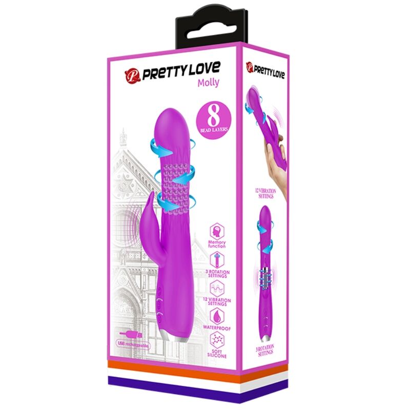 Vibromasseur Lapin Rotatif Violet Silicone