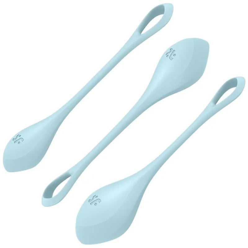 Ensemble de dilatateurs en silicone médical pour entraînement du plancher pelvien, Yoni Power 2 bleu, 3 tailles progressives, sextoy intime femmes, orgasmes profonds