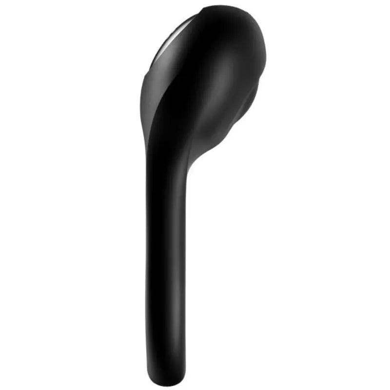 Anneau vibrant noir Satisfyer Majestic Duo, design ergonomique, silicone médical, multi-vitesses, double stimulation.