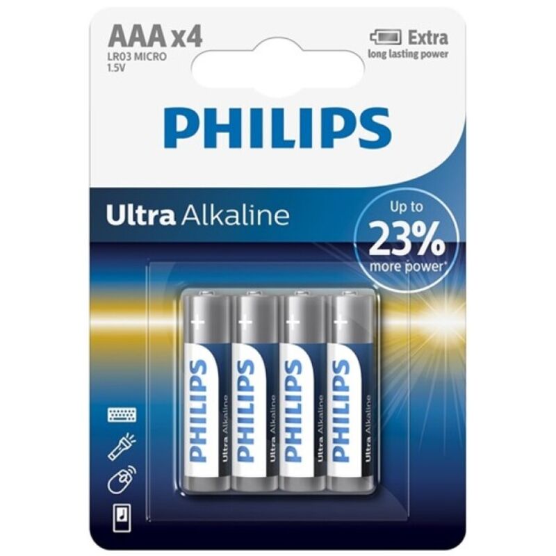 Piles Alcalines Aaa Philips 1.5V Pour Télécommandes