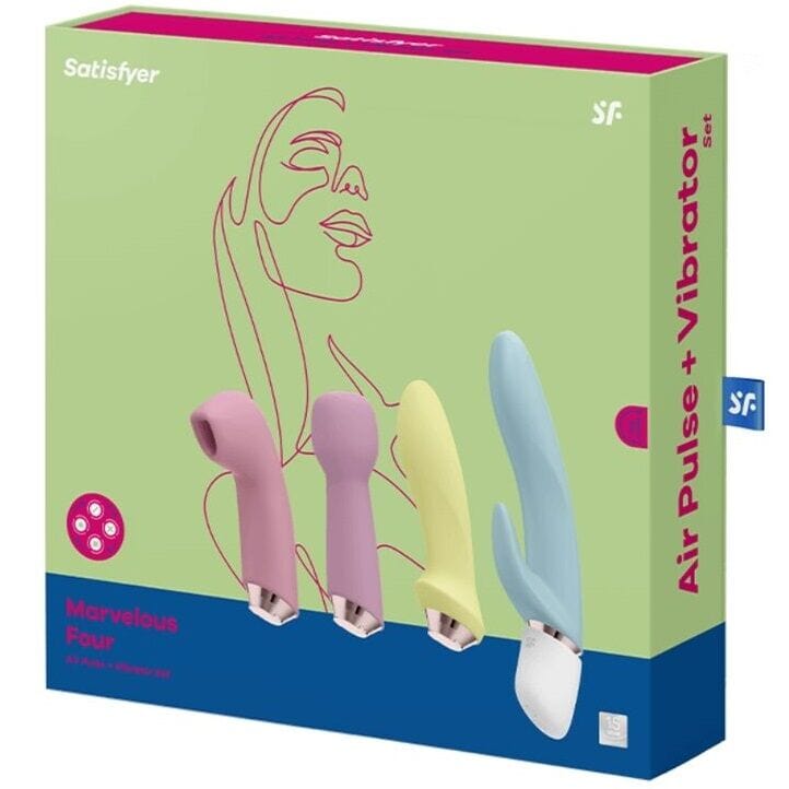 Coffret Vibromasseur Silicone Interchangeable 4-En-1