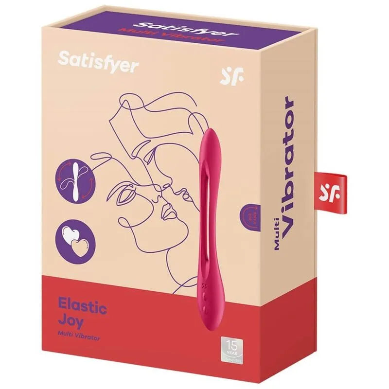 Vibromasseur multi-usage Satisfyer Elastic Joy Rouge stimulation clitoridienne périnéale tétanisationouple silicone médical