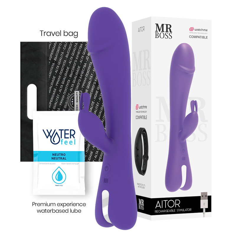 Vibromasseur Lapin Silicone Lila Waterproof