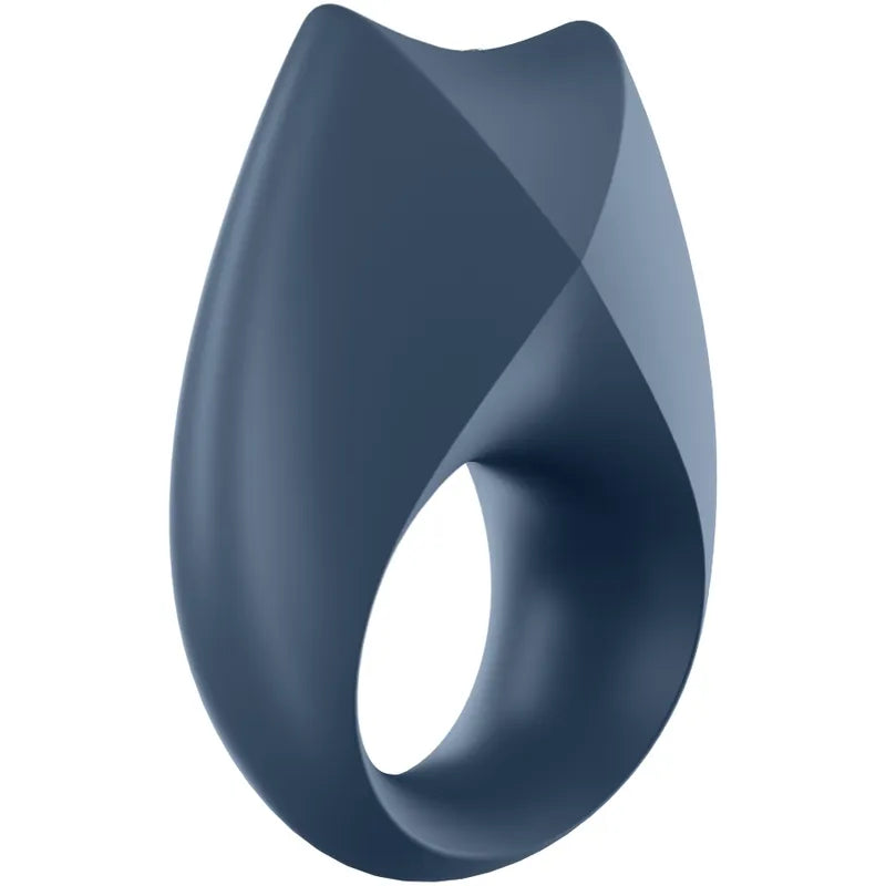 Anneau pénien bleu ergonomique Satisfyer Royal One, design lisse et moderne, pour plaisir partagé et confort optimal.