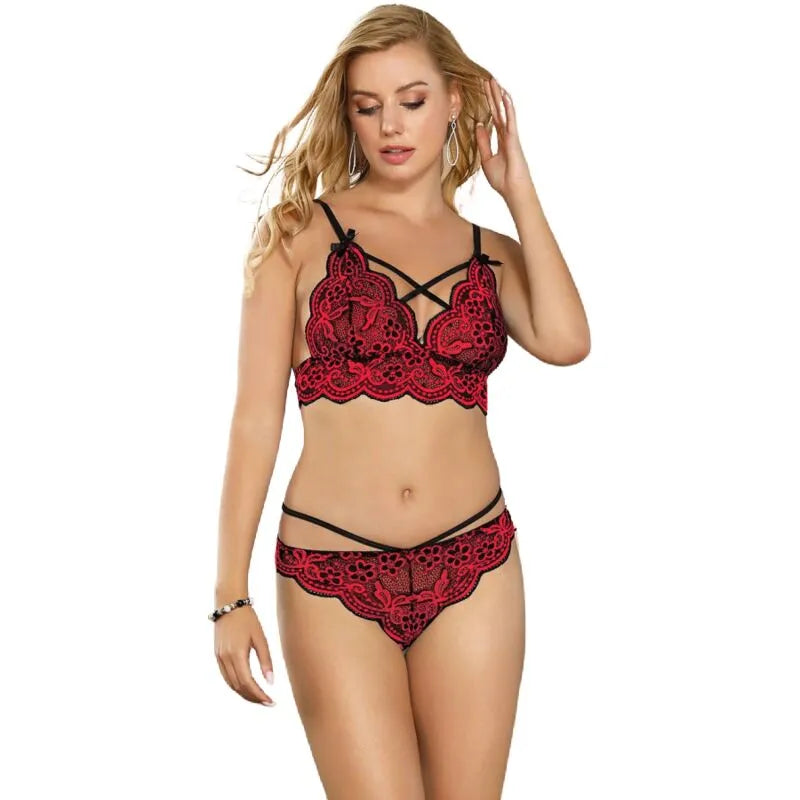 SUBBLIME - SET ENSEMBLE DEUX PIÈCES TOP ET CULOTTE EN DENTELLE