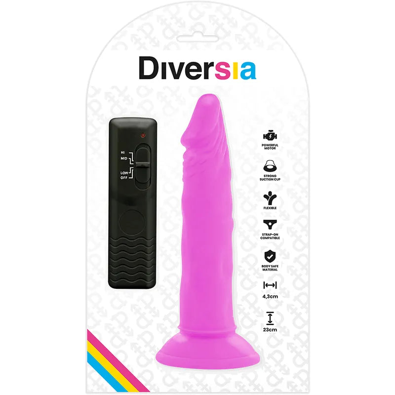DIVERSIA - DILDO VIBRANT FLEXIBLE VIOLET 23 CM -O-