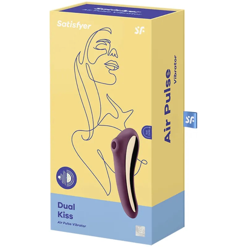 Vibrateur Satisfyer Dual Kiss Air Pulse Vin Rouge stimulation clitoridienne G-spot silicone médicaux sans fil rechargeable design discret pour femmes couple plaisir intime bien-être érotique
