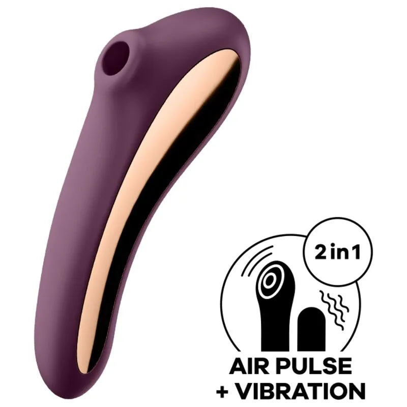 Vibrateur Satisfyer Dual Kiss Air Pulse Vin Rouge stimulation clitoridienne G-spot silicone médicaux sans fil rechargeable design discret pour femmes couple plaisir intime bien-être érotique