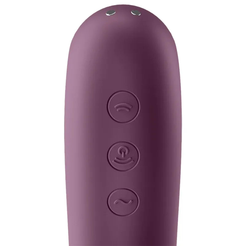 Vibrateur Satisfyer Dual Kiss Air Pulse Vin Rouge stimulation clitoridienne G-spot silicone médicaux sans fil rechargeable design discret pour femmes couple plaisir intime bien-être érotique