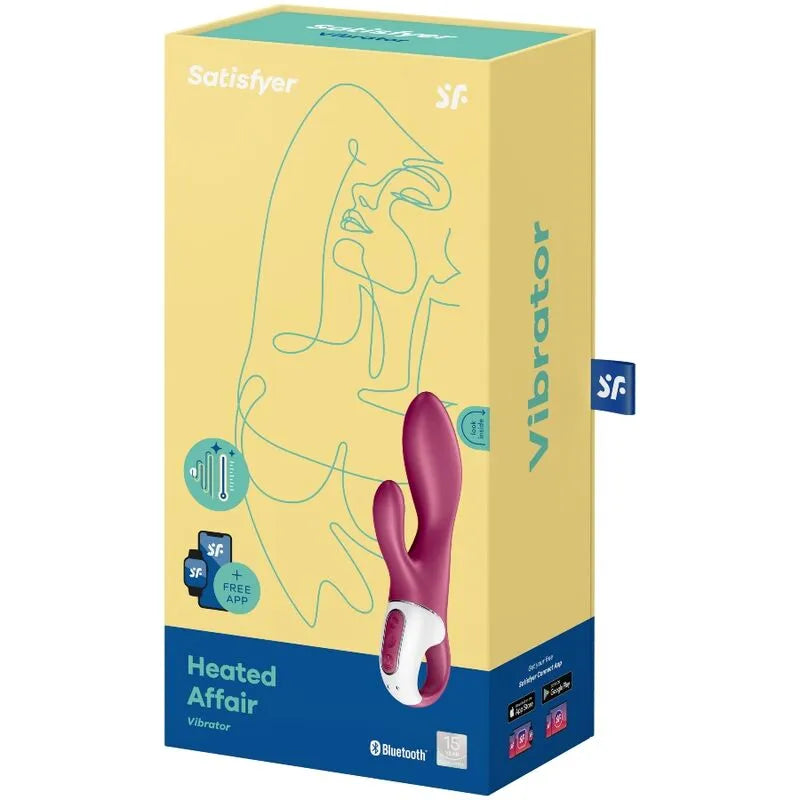 Vibrateur chauffant Satisfyer Heated Affair - Stimulation double clitoridienne et G-spot - Silicone médical - Rechargeable - Contrôle intelligent - Design érogène pour femme et couple