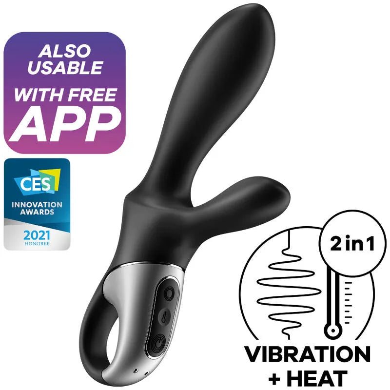 Vibrateur anal chauffant Satisfyer Heat Climax+ avec application, stimulation prostate, vibrations intenses, design moderne unisex, silicone doux, discrétion garantie