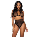 LEG AVENUE - ENSEMBLE DEUX PIÈCES HALTER CROP TOP & THONG CULOTTE