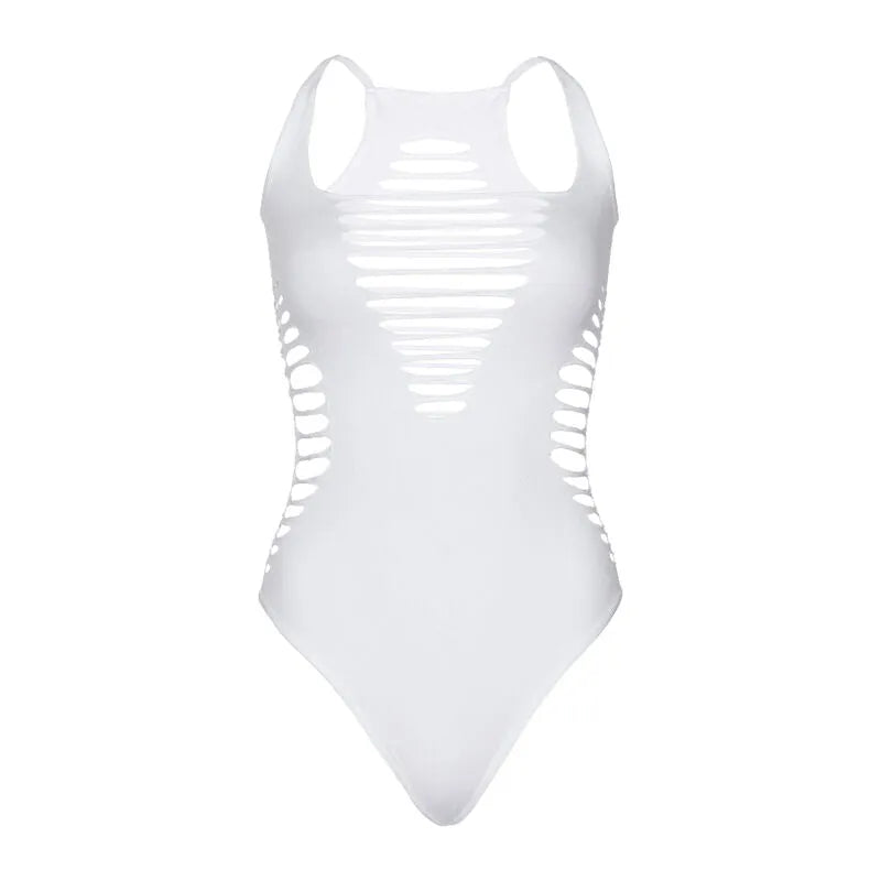 LEG AVENUE - BODY STRING RACERBACK BLANC