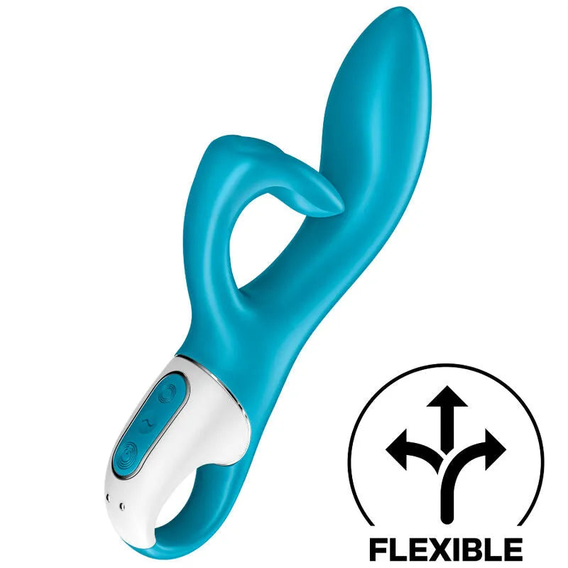 Vibrateur Satisfyer Embrace Me Turquoise Flexibilité Double Stimulation Silicone Médical Haute Sécurité 15 Ans Garantie