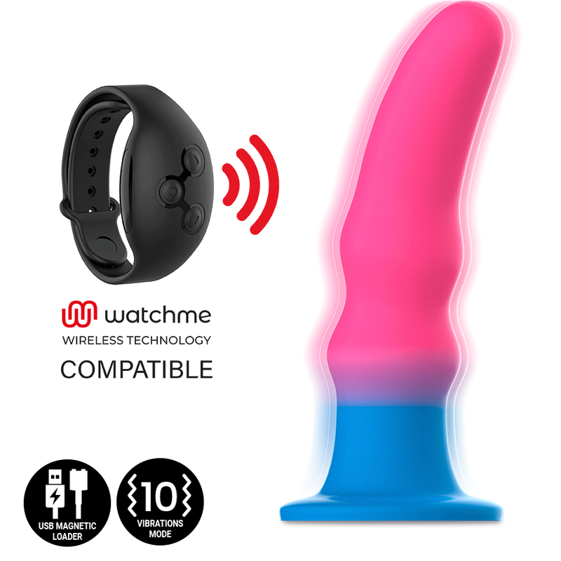 Godemichet Vibrant Multicolore Silicone Néon Anal