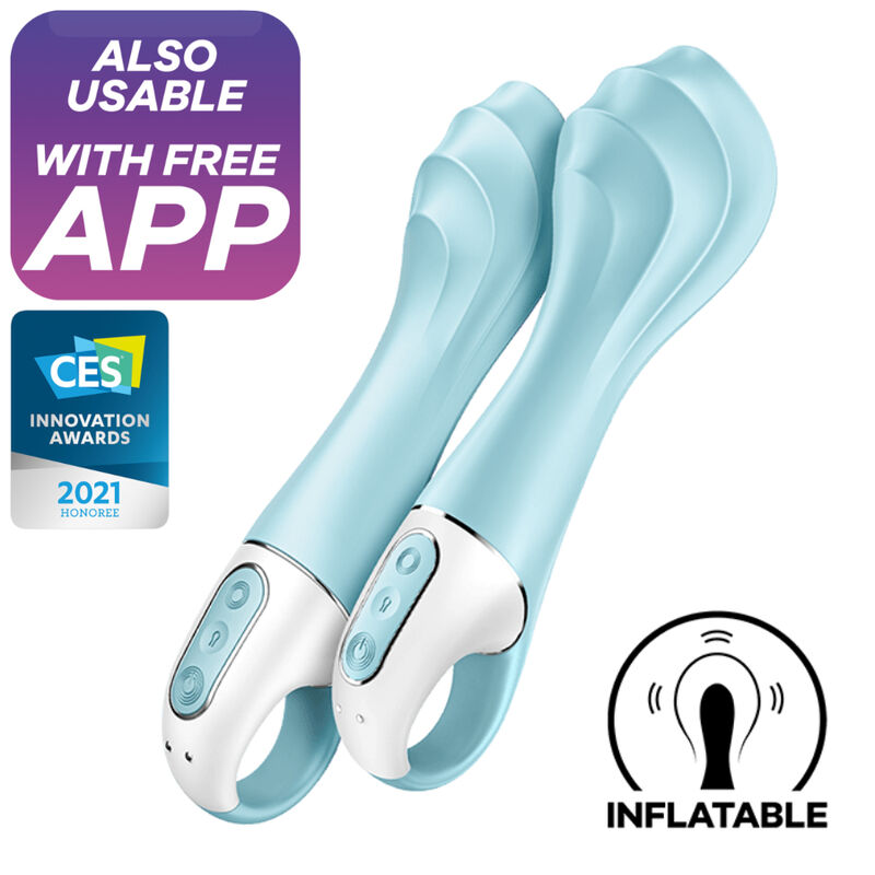 Satisfyer - Air Pump Vibrator 5+ App Gonflable G-Spot Vibrator Bleu