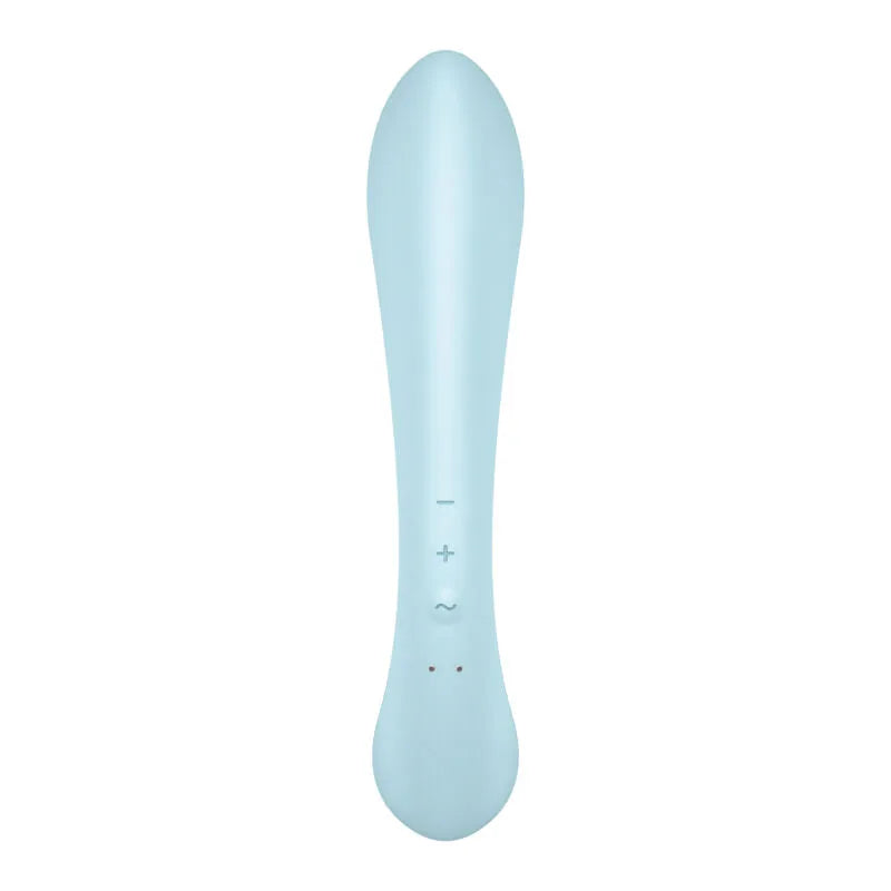 Vibromasseur Satisfyer Triple Oh Bleu Stimulation Clitoridienne G-Spot Multi-Vitesses Silicone Confort Femme Couple