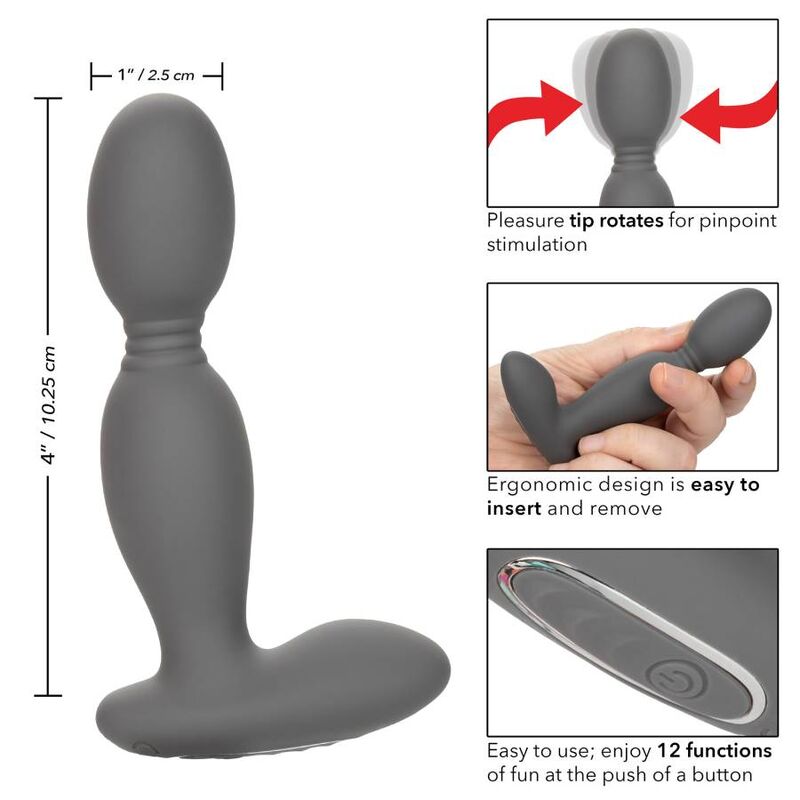 Sonde Anale En Silicone Avec Rotation Et Vibration