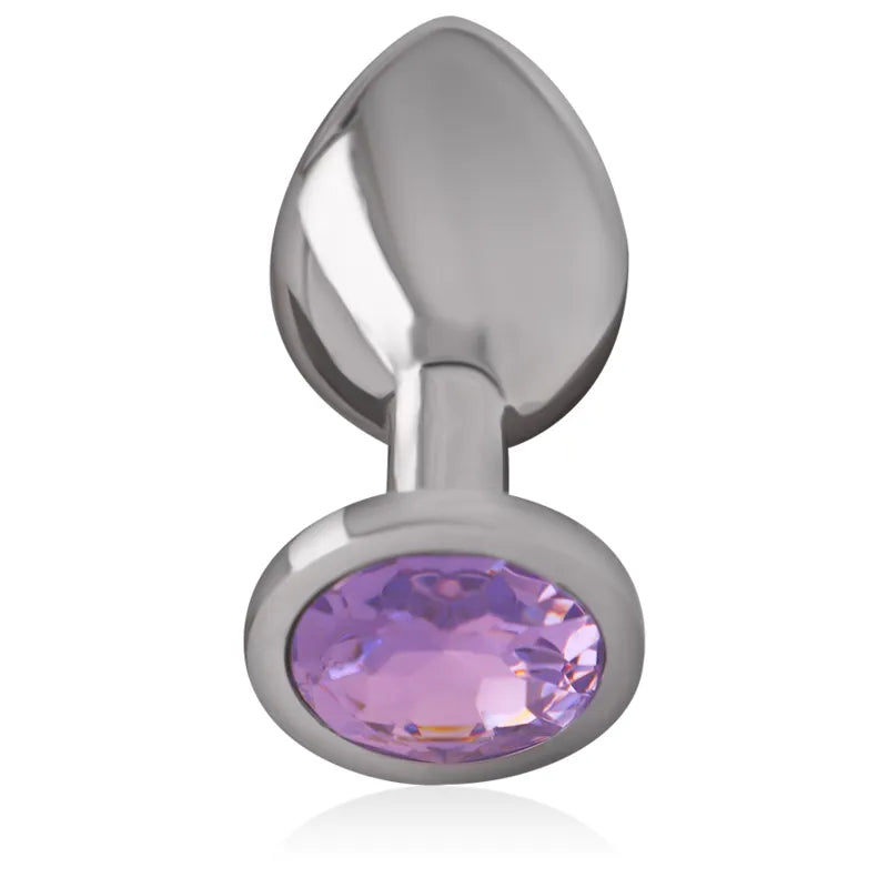 Plug anal en métal aluminium avec bijou violet cristal Intense Sexe sextoy plaisir anal design glamour