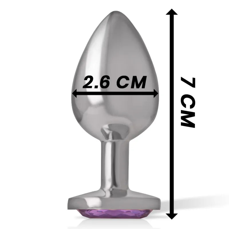 Plug anal en métal aluminium avec bijou violet cristal Intense Sexe sextoy plaisir anal design glamour