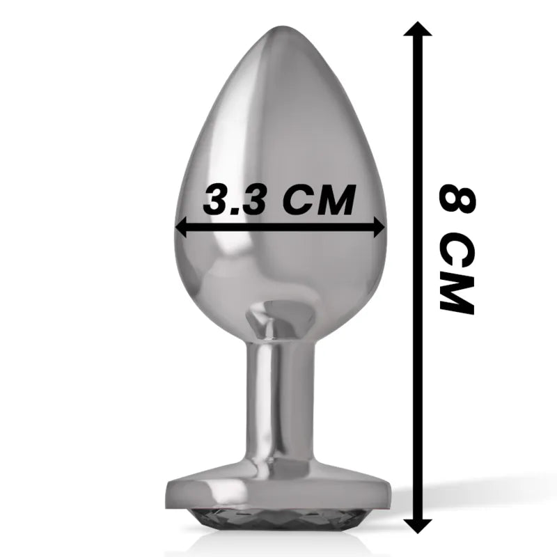 Plug anal métal aluminium conique bijou diamant taille moyenne sextoy plaisir intense couple usage sécurisé