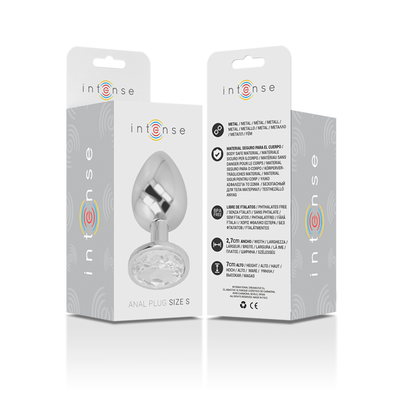 Intense Anal Toys Intense - Plug Anal En Métal Aluminium Avec Cristal Dargent Taille