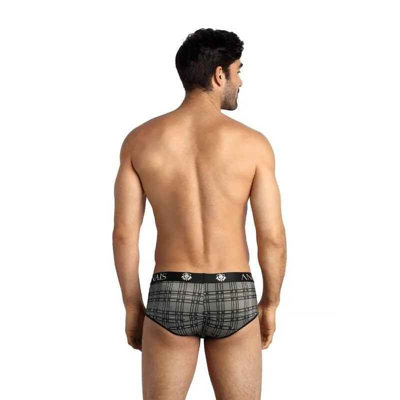 Culotte homme Anais Men à carreaux noirs, gris et blancs, coupe sportive, microfibre douce, ajustement parfait.
