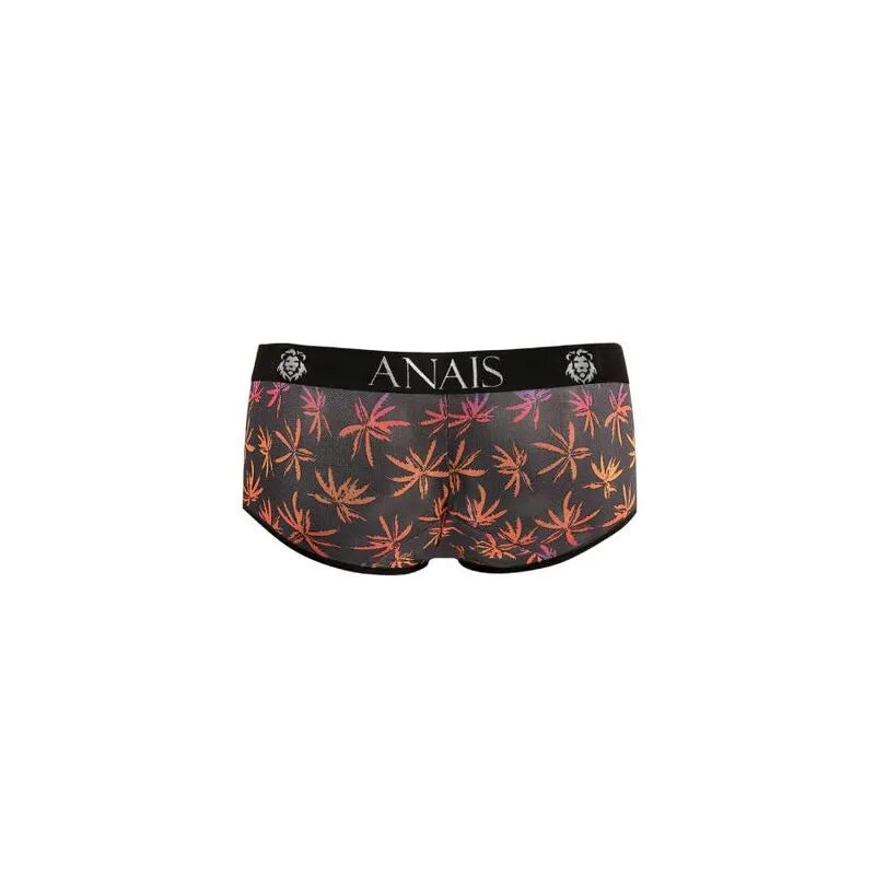 Boxer homme ANAIS noir avec imprimé palmiers colorés, coupe sportive, tulle doux, ajustement parfait.