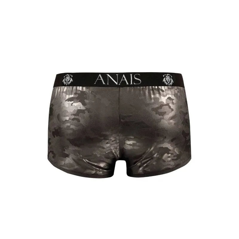Boxer homme ANAIS MEN, imprimé militaire, microfibre douce, jambes longues, taille élastique noire avec logo.